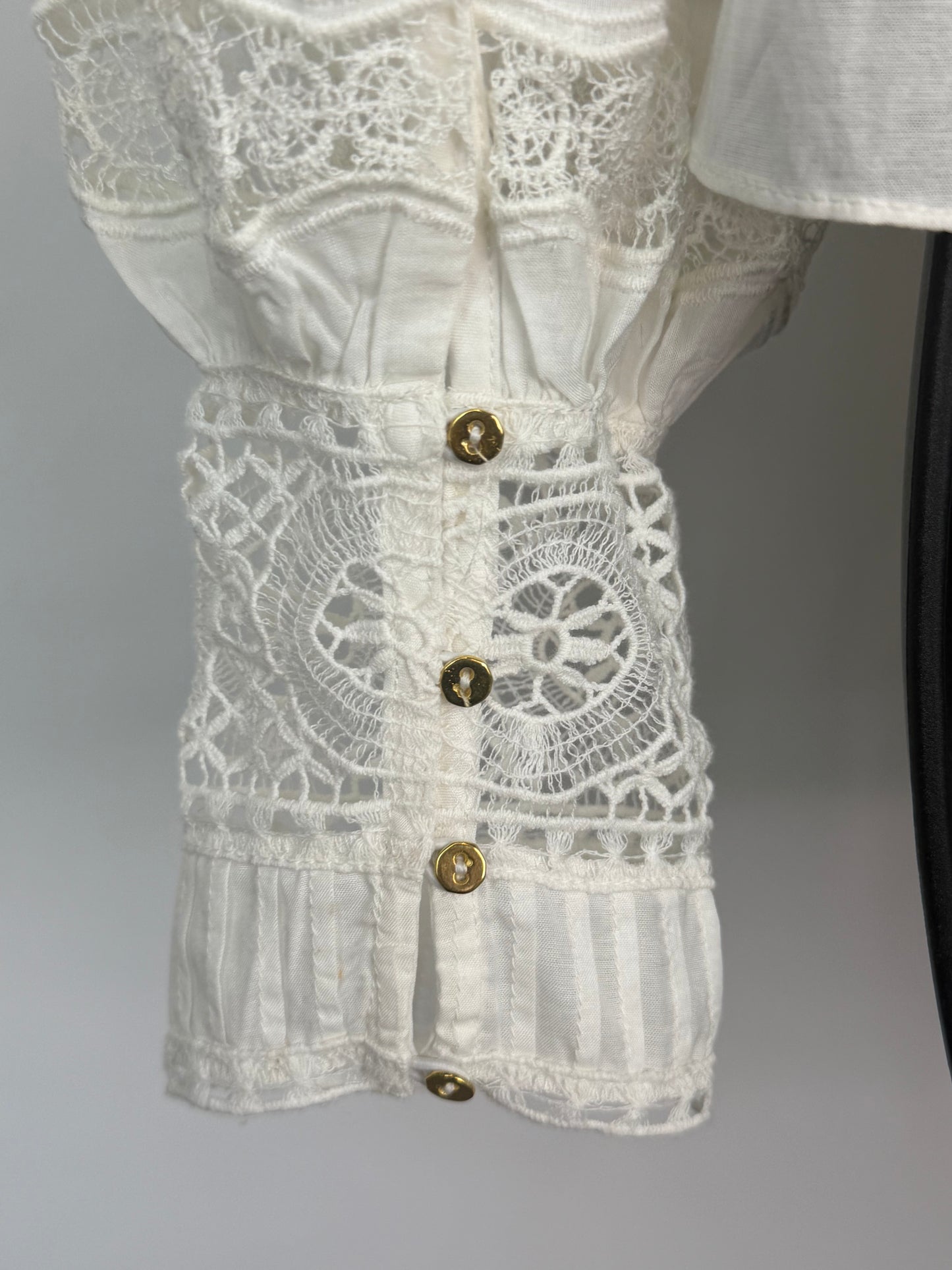 Ulla Johnson White Embroidered Lace Long Sleeve Ruffle Blouse