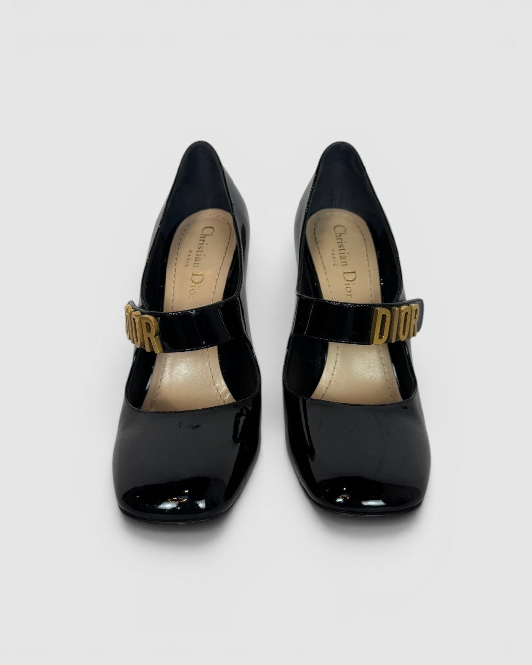 Christian Dior Black Patent Leather Mary Jane Pumps