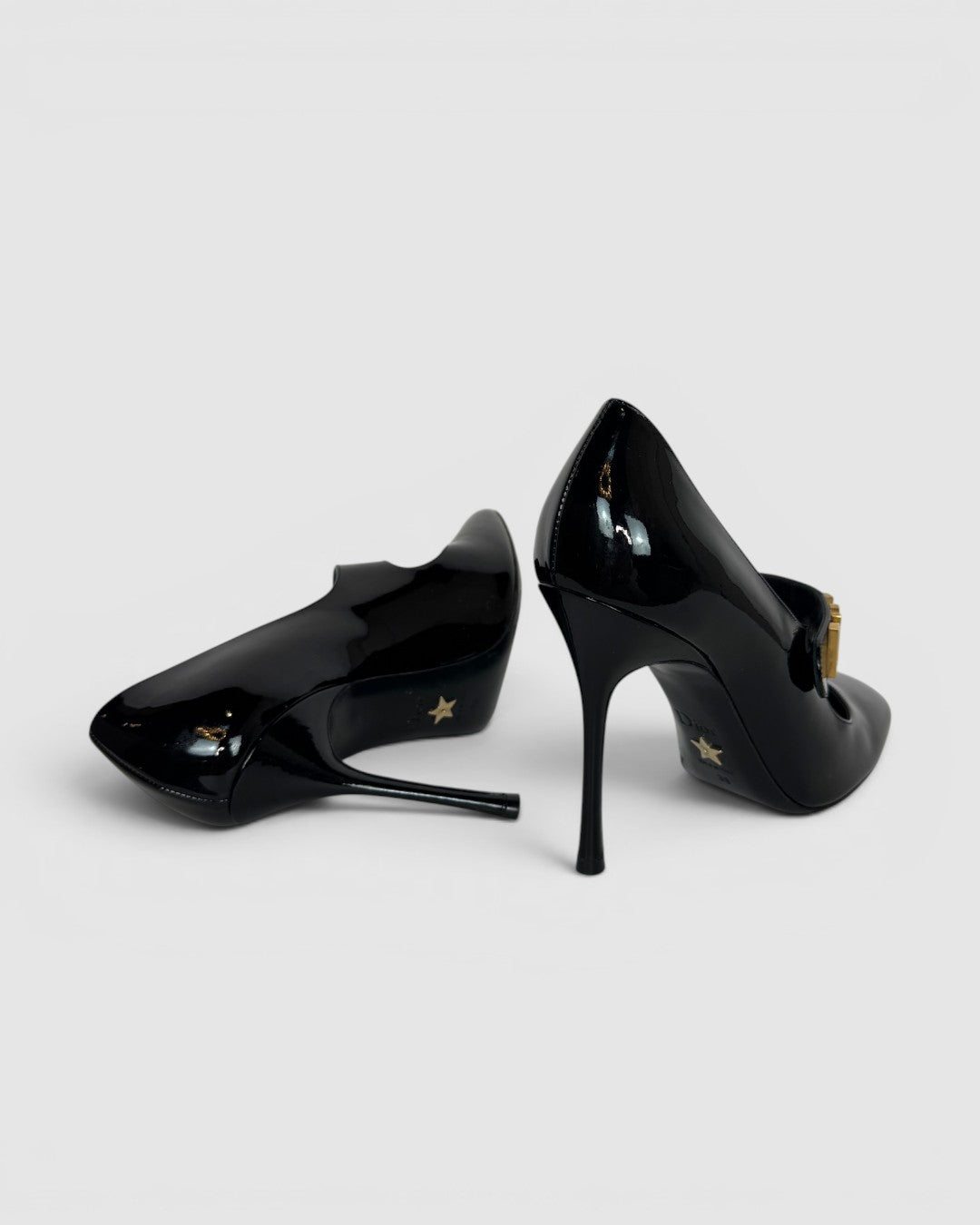 Christian Dior Black Patent Leather Mary Jane Pumps