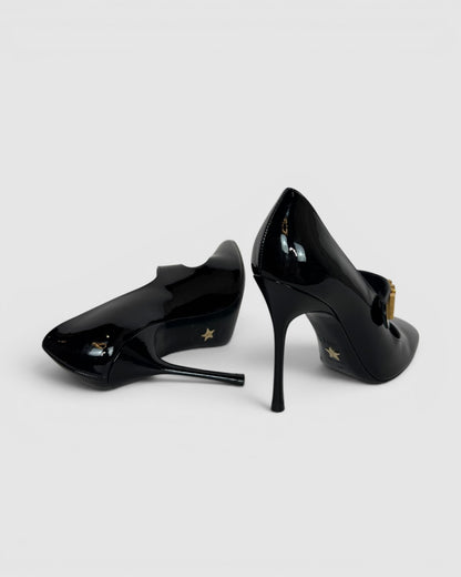 Christian Dior Black Patent Leather Mary Jane Pumps