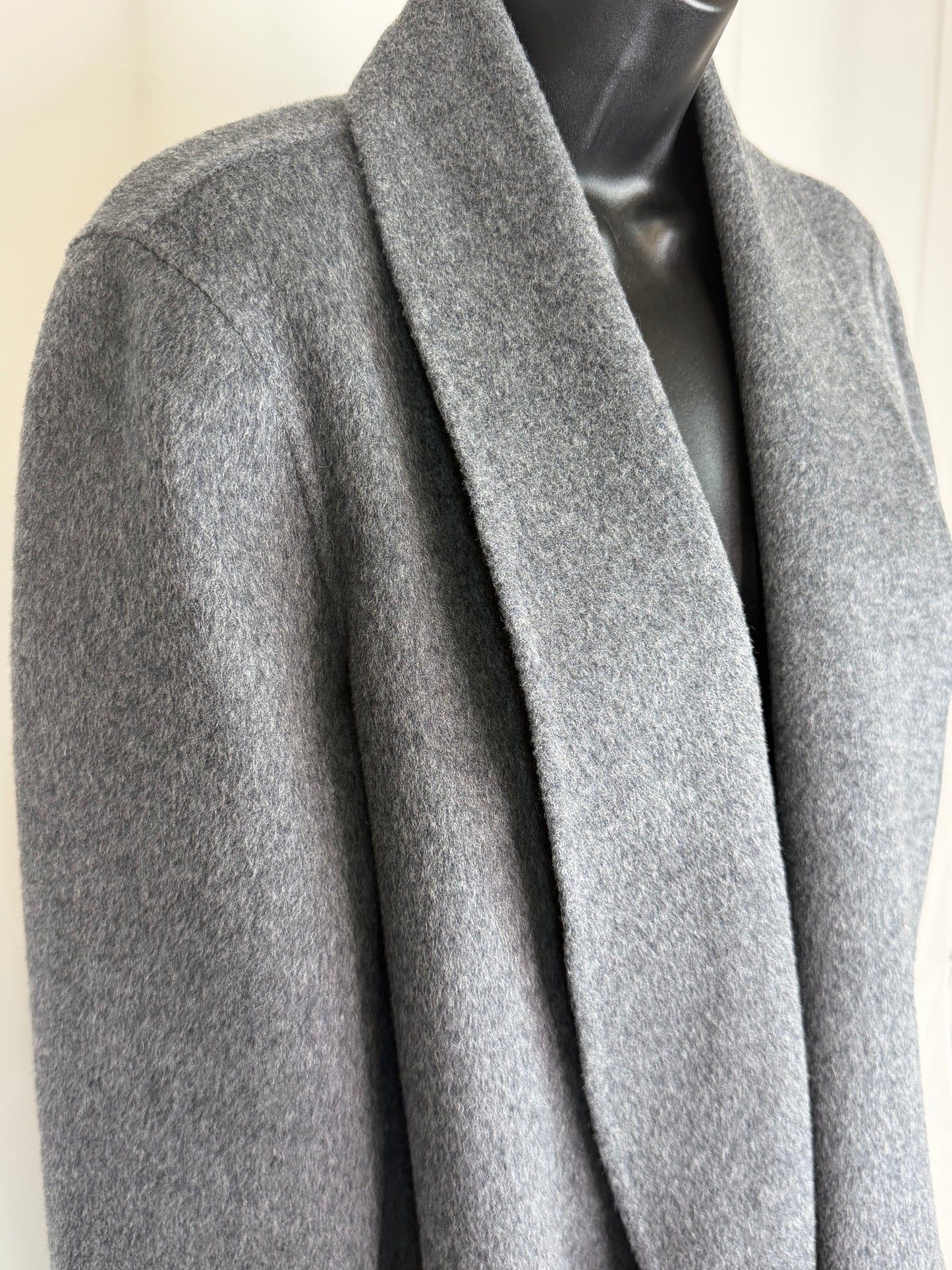 Theory Wool/Cashmere Grey Open Face Mid-Length Coat NWT