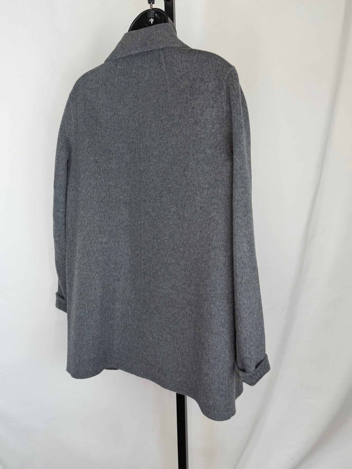 Theory Wool/Cashmere Grey Open Face Mid-Length Coat NWT