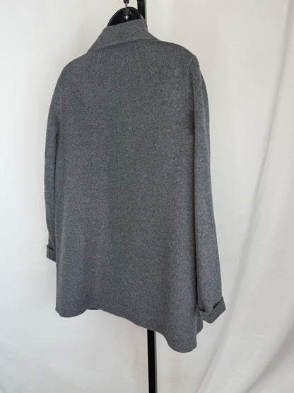 Theory Wool/Cashmere Grey Open Face Mid-Length Coat NWT
