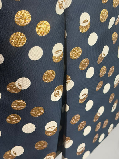 Akris Punto Navy W White Gold Polka Dot Knee-Length Skirt