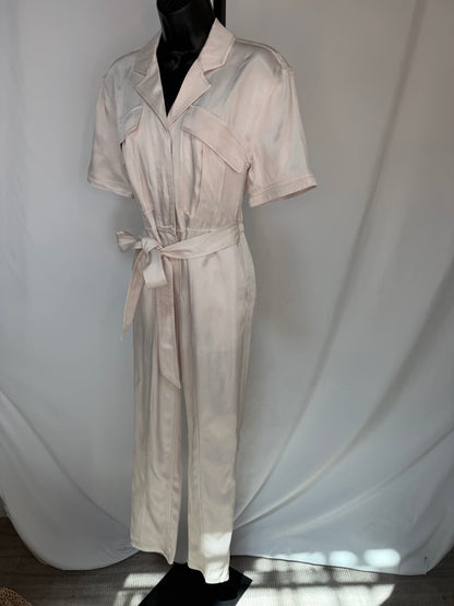 Ramy Brook Cream Short Sleeve Button Down Jumpsuit NWT