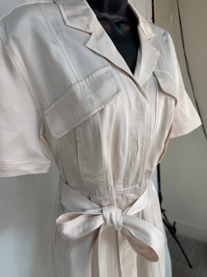 Ramy Brook Cream Short Sleeve Button Down Jumpsuit NWT