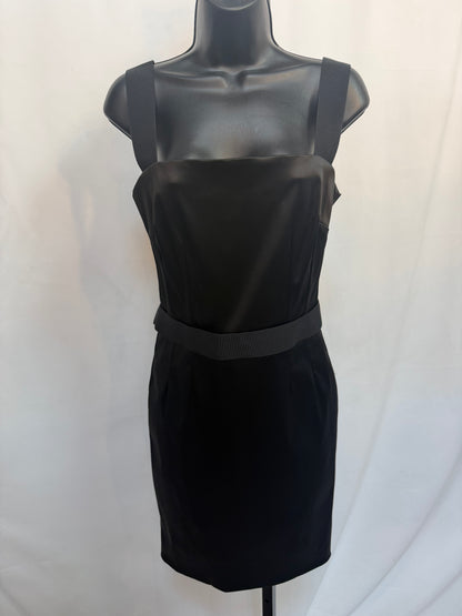 Dolce & Gabbana Black Satin Sleeveless Knee-length Dress