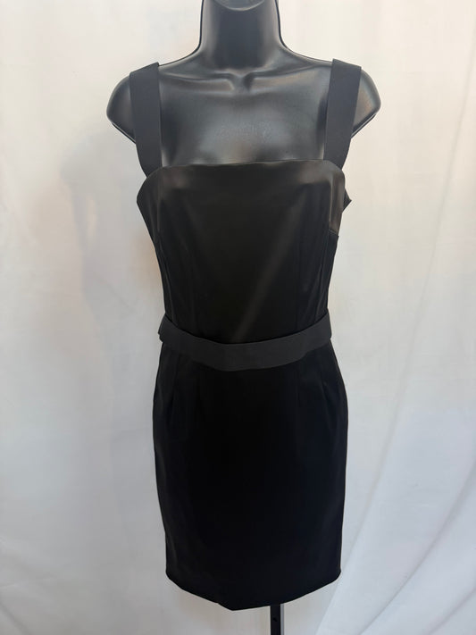Dolce & Gabbana Black Satin Sleeveless Knee-length Dress