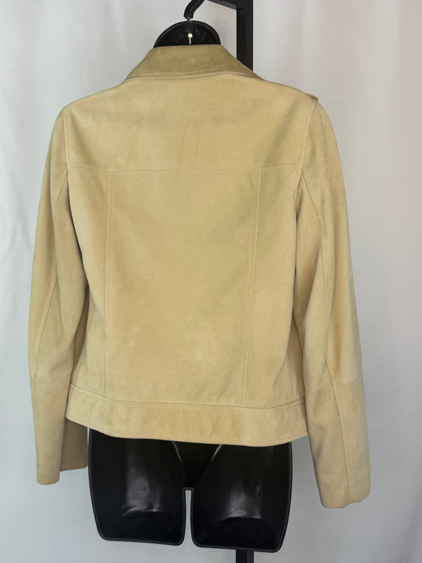 Brunello Cucinelli Camel Suede Moto Zip Up Jacket