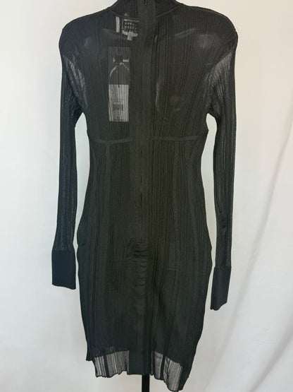 Herve Leger Black Mesh Long Sleeve Midi Dress w Cut Out Design NWT