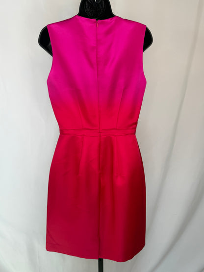 Burberry Hot Pink Satin High Neck Sleeveless Knee-length Dress