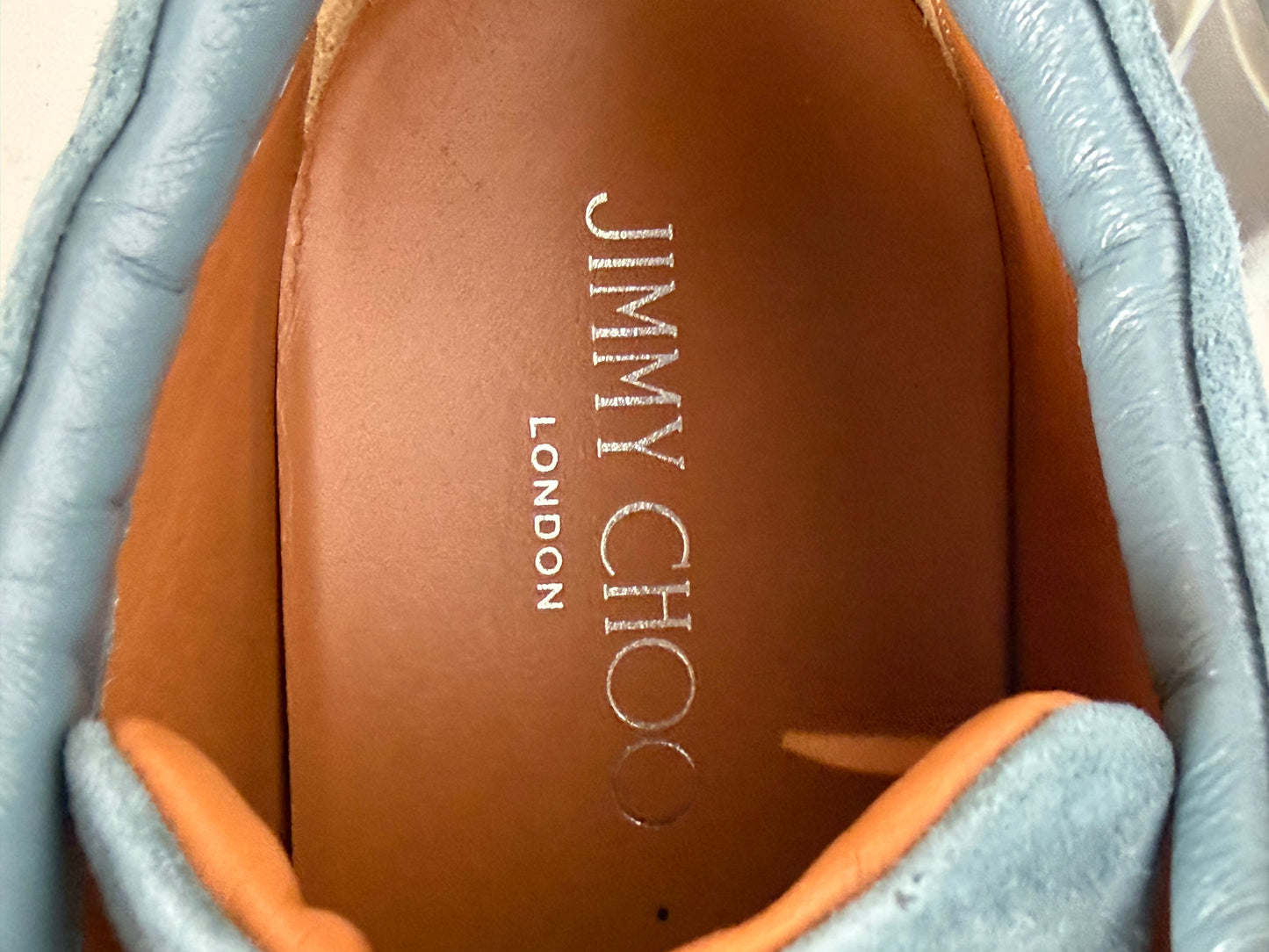 Jimmy Choo Blue Suede & Sparkle Sneakers