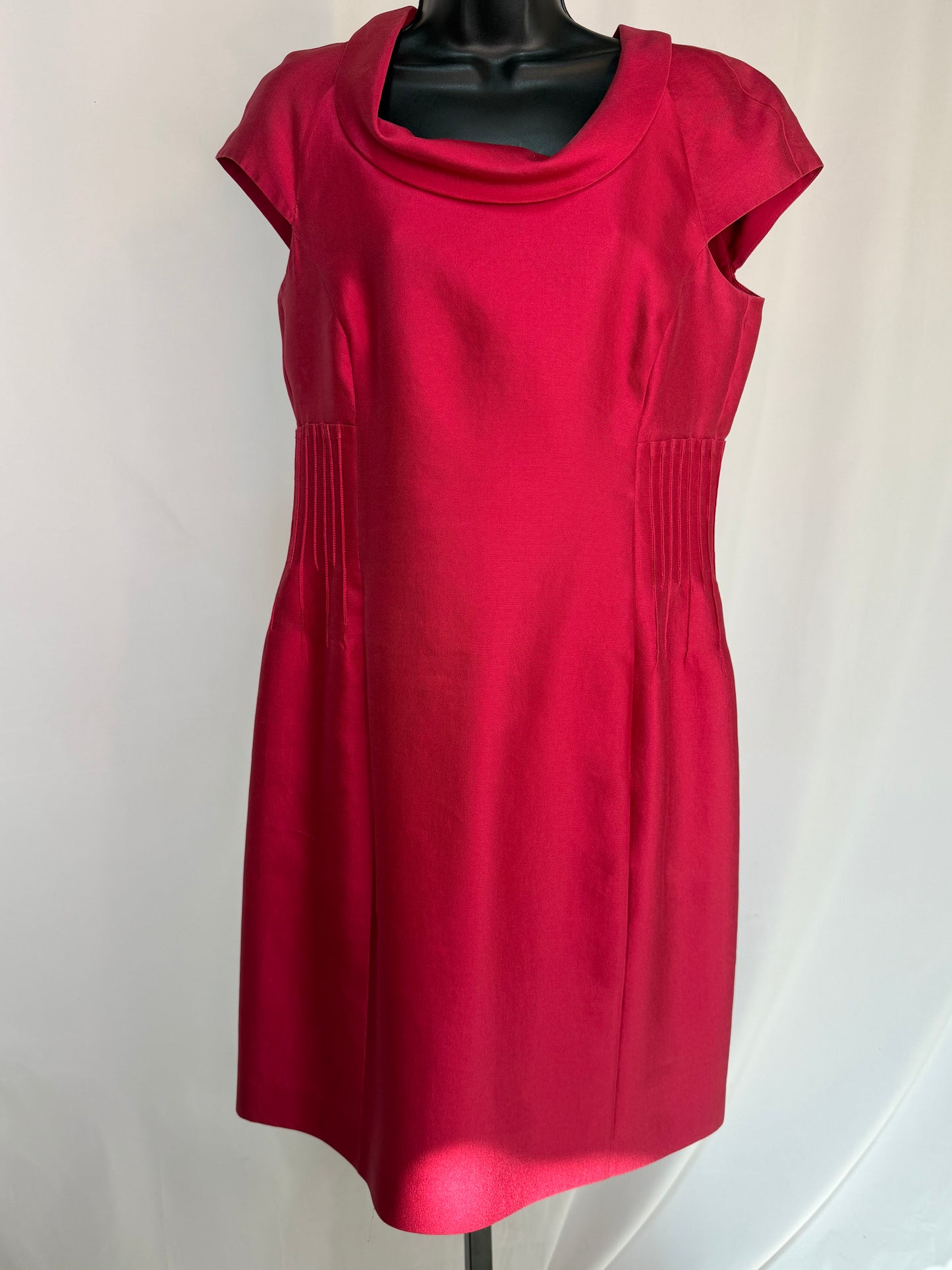 Armani Collezioni Cap Sleeve Cowl Neck Midi Dress