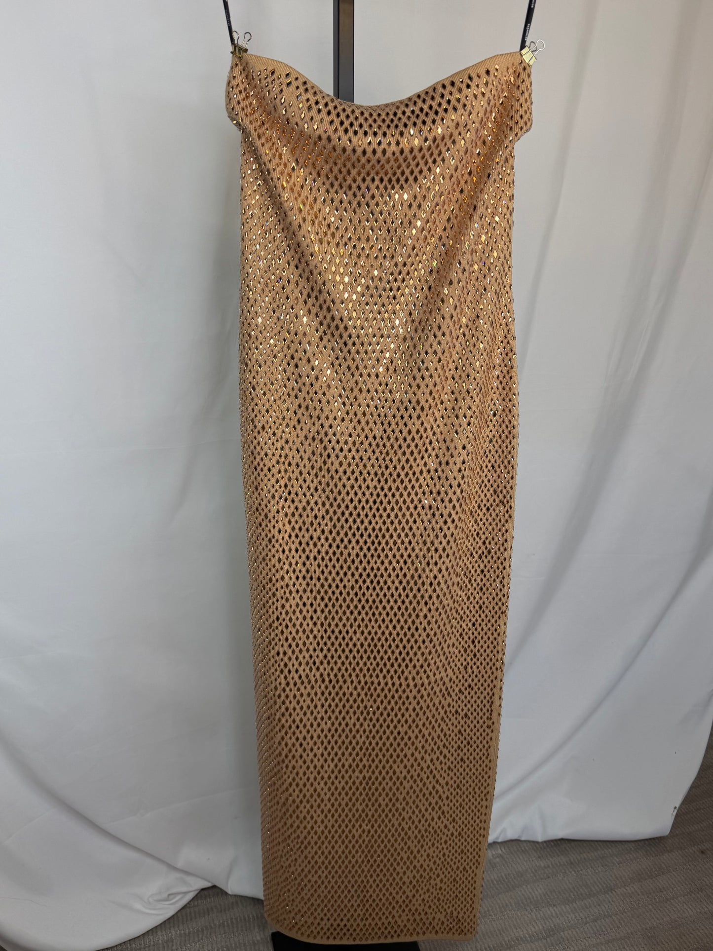 Retrofete Gold BOA EMBELLISHED KNIT DRESS NWT