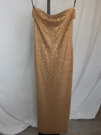 Retrofete Gold BOA EMBELLISHED KNIT DRESS NWT