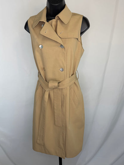 Lyn Devon Button Front Belted Sleeveless Dress