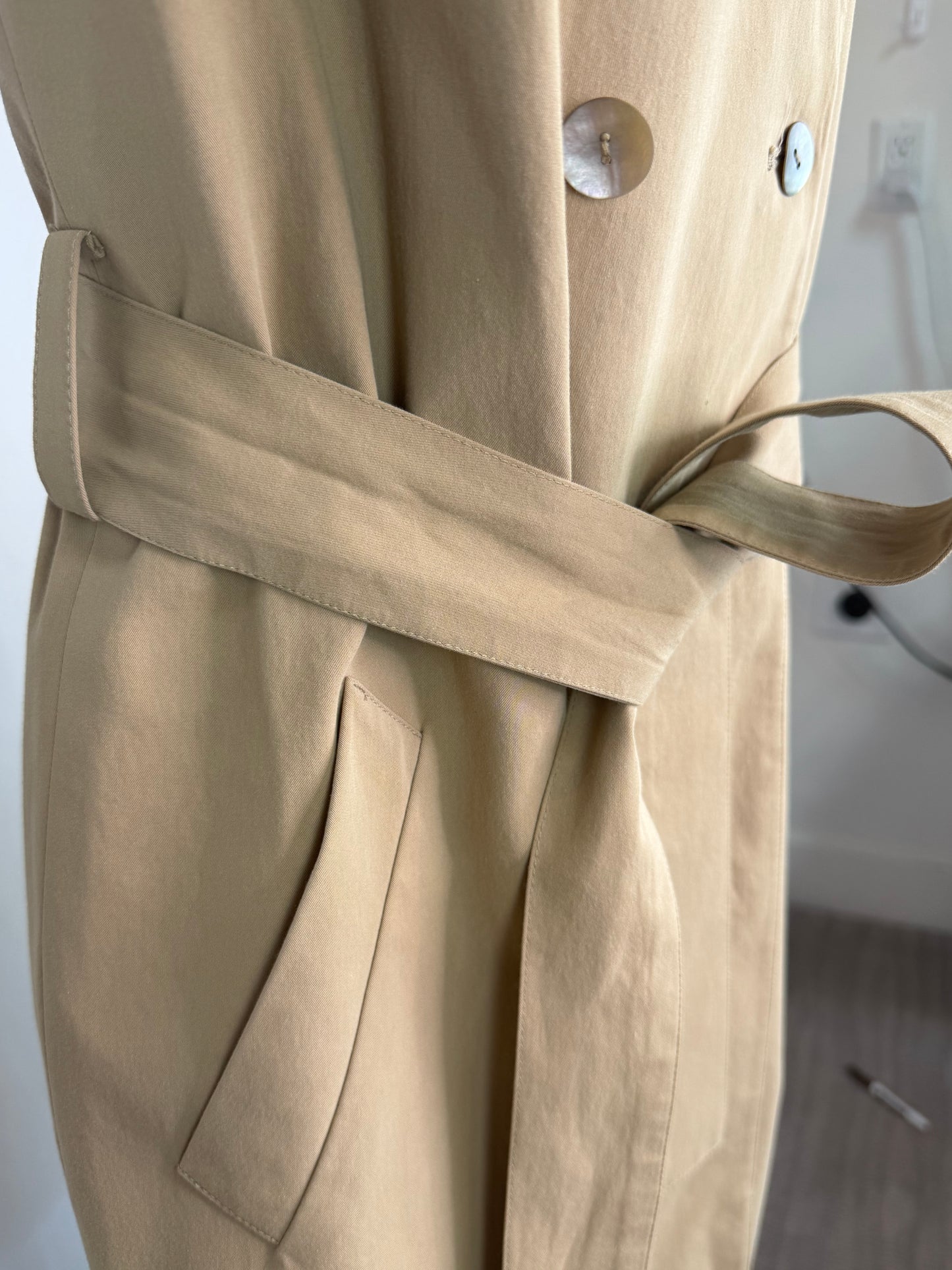 Lyn Devon Button Front Belted Sleeveless Dress