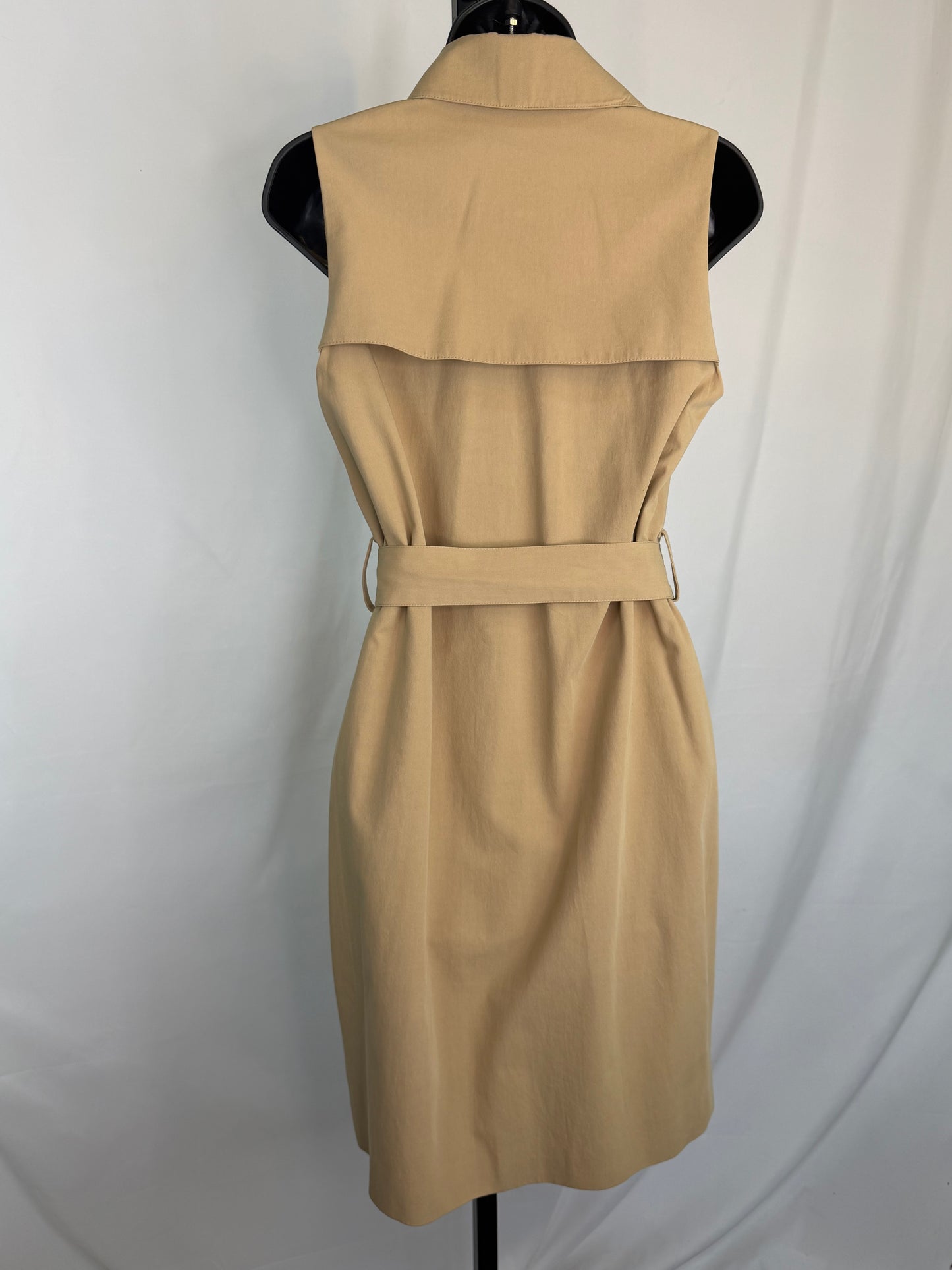 Lyn Devon Button Front Belted Sleeveless Dress