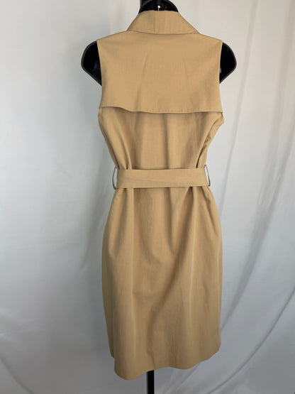 Lyn Devon Button Front Belted Sleeveless Dress