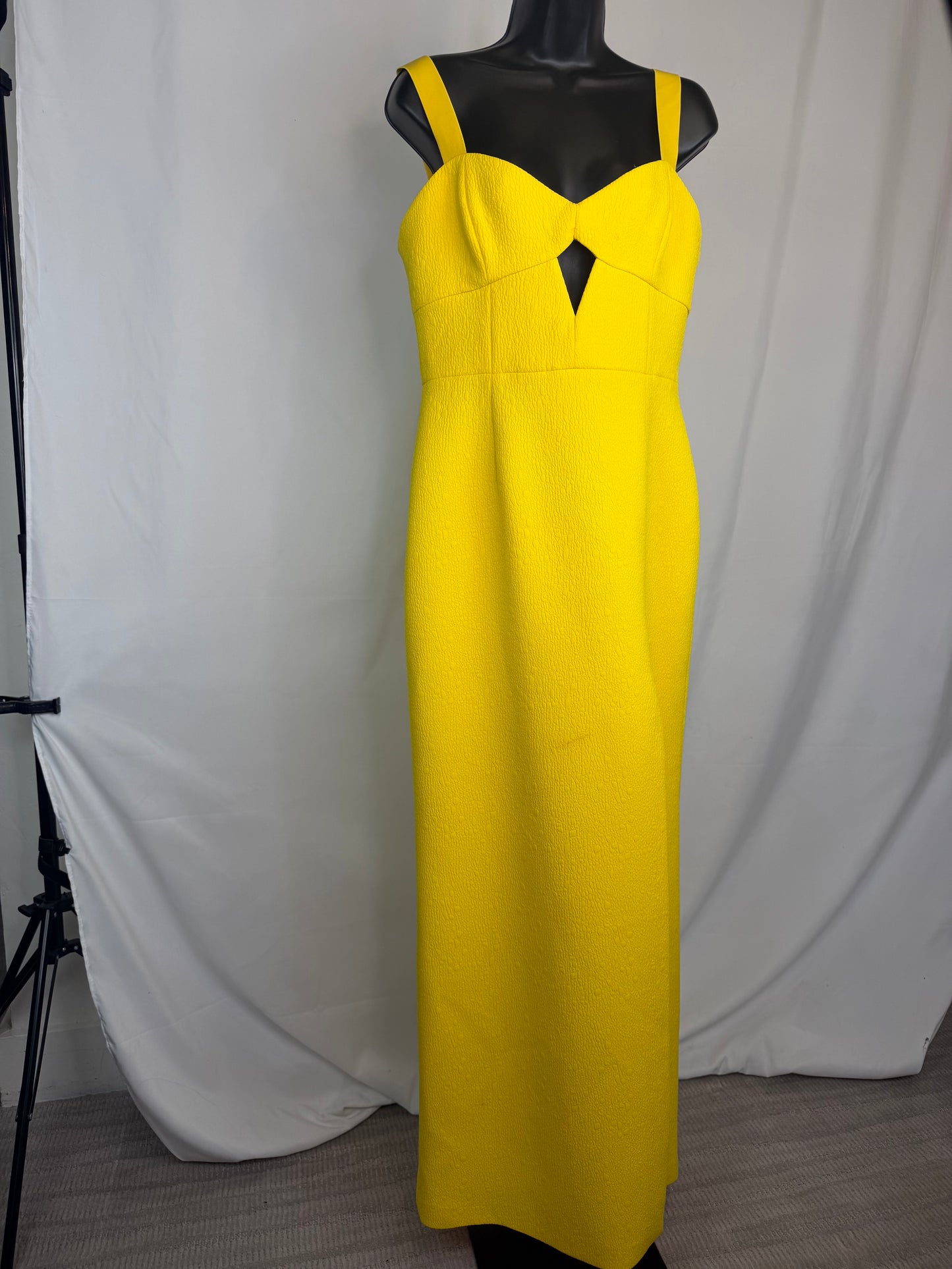 Rebecca Vallance Yellow Sleeveless Textured Dress