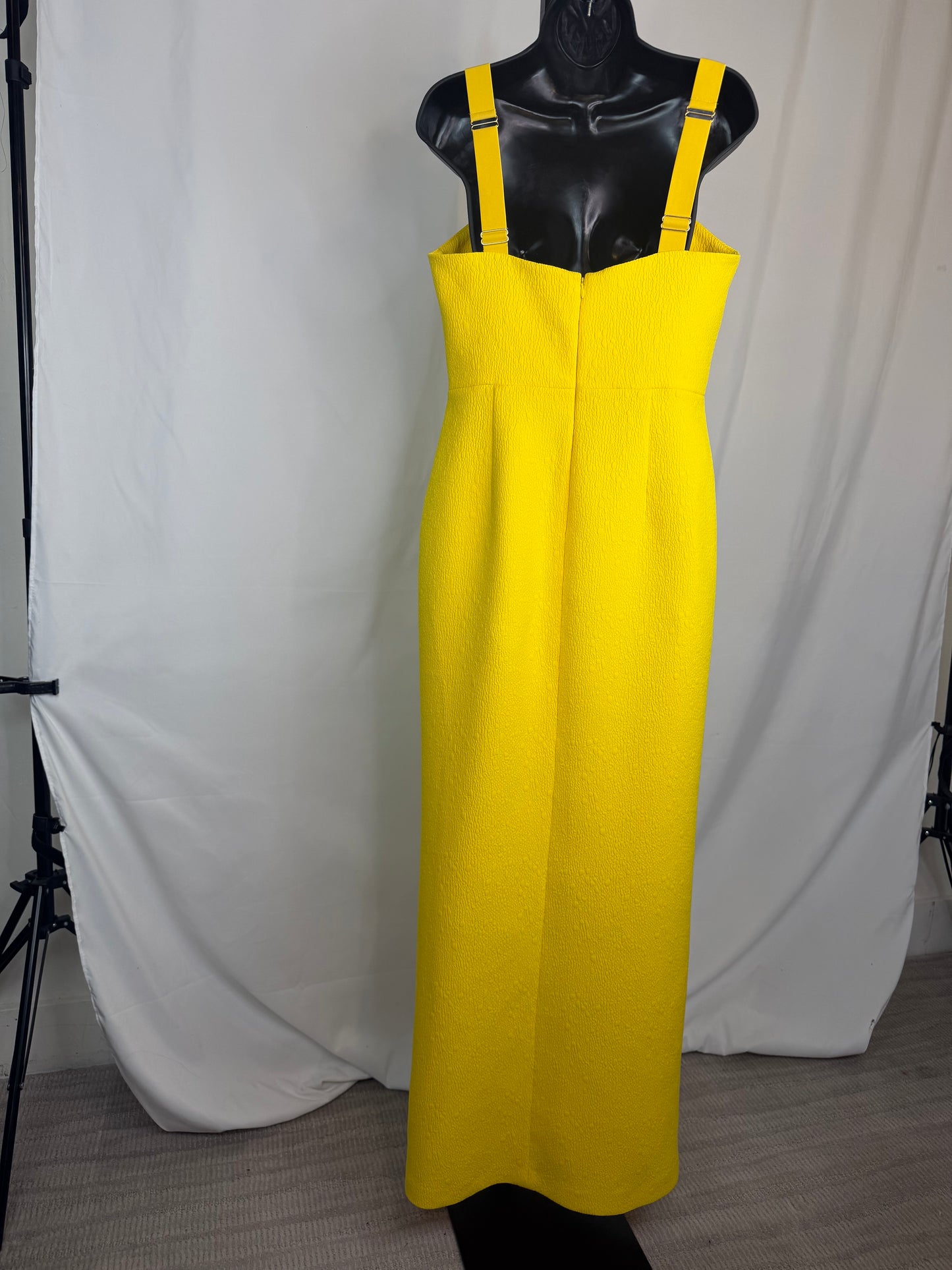 Rebecca Vallance Yellow Sleeveless Textured Dress