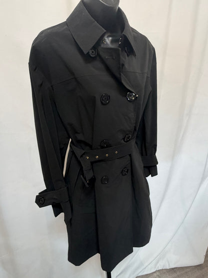 Herno Black Nylon Button Up Jacket w Belt NWT