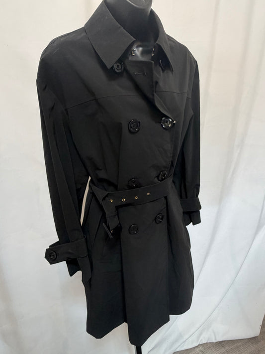 Herno Black Nylon Button Up Jacket w Belt NWT