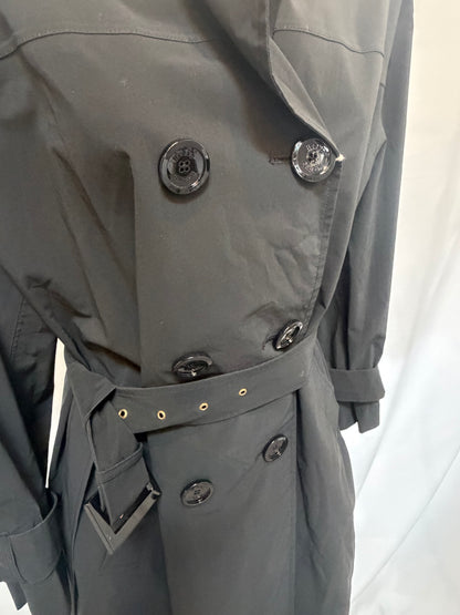 Herno Black Nylon Button Up Jacket w Belt NWT