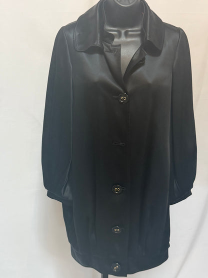 Dolce & Gabbana Black Silk Opera Evening Long Jacket Coat w Silk Red Lining (missing one button)