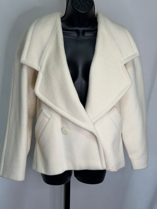 Escada White Wool/Mohair "Pea Coat" Jacket