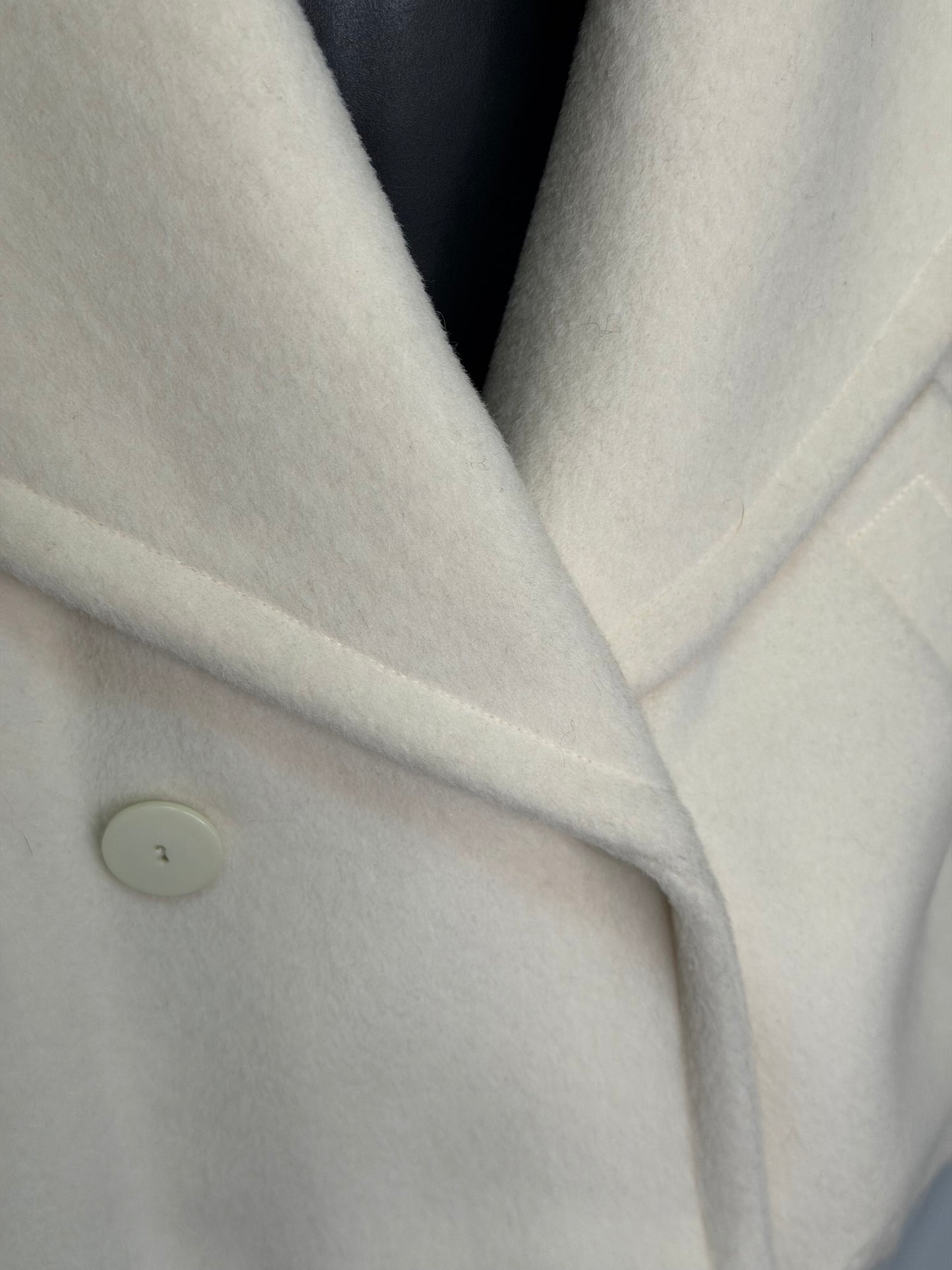 Escada White Wool/Mohair "Pea Coat" Jacket
