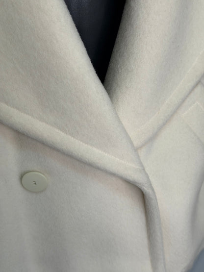 Escada White Wool/Mohair "Pea Coat" Jacket