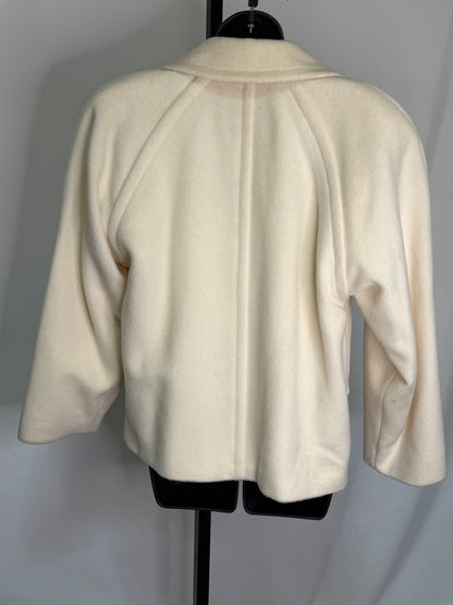 Escada White Wool/Mohair "Pea Coat" Jacket