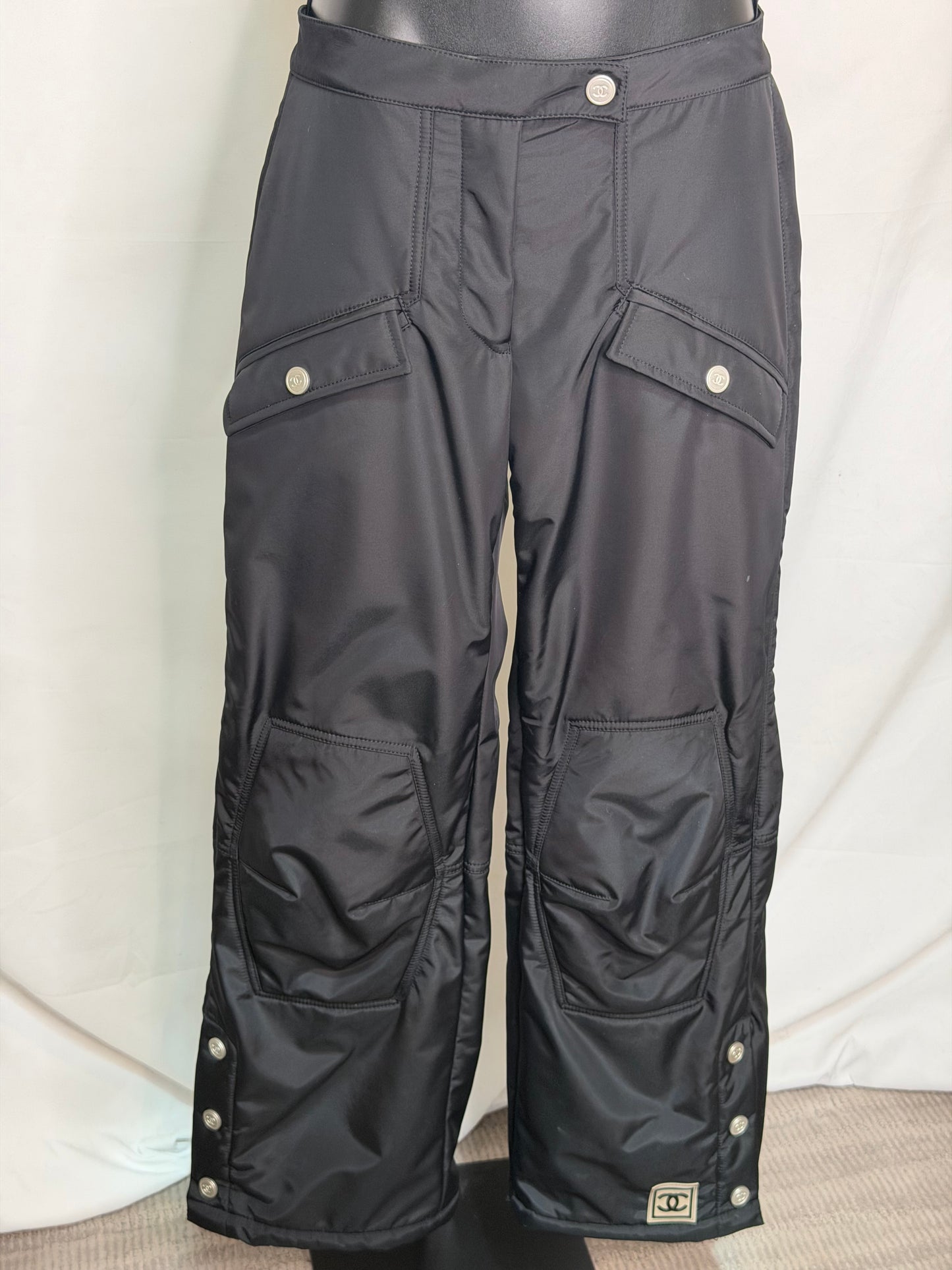 Chanel Black Multi Zip Ski Pants