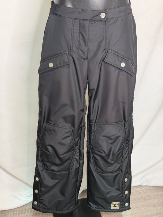Chanel Black Multi Zip Ski Pants