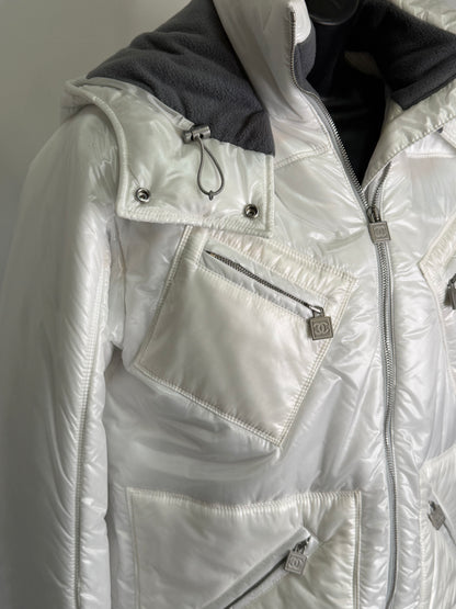 Chanel Pearl White Multi Zip Ski Puffer Jacket