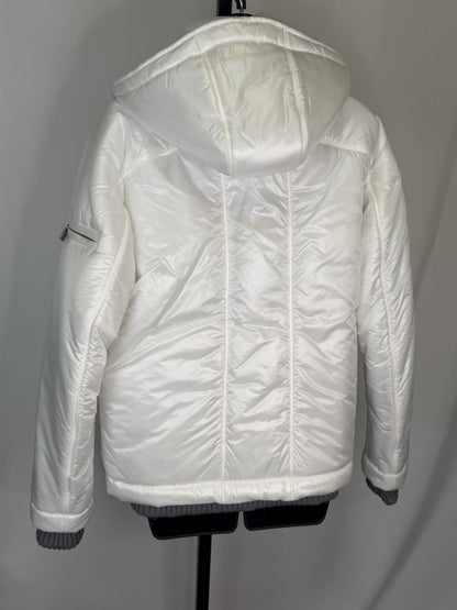 Chanel Pearl White Multi Zip Ski Puffer Jacket