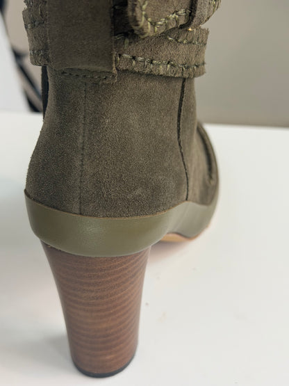 Ulla Johnson Dark Brown/Taupe Suede Knee High Heeled Boots