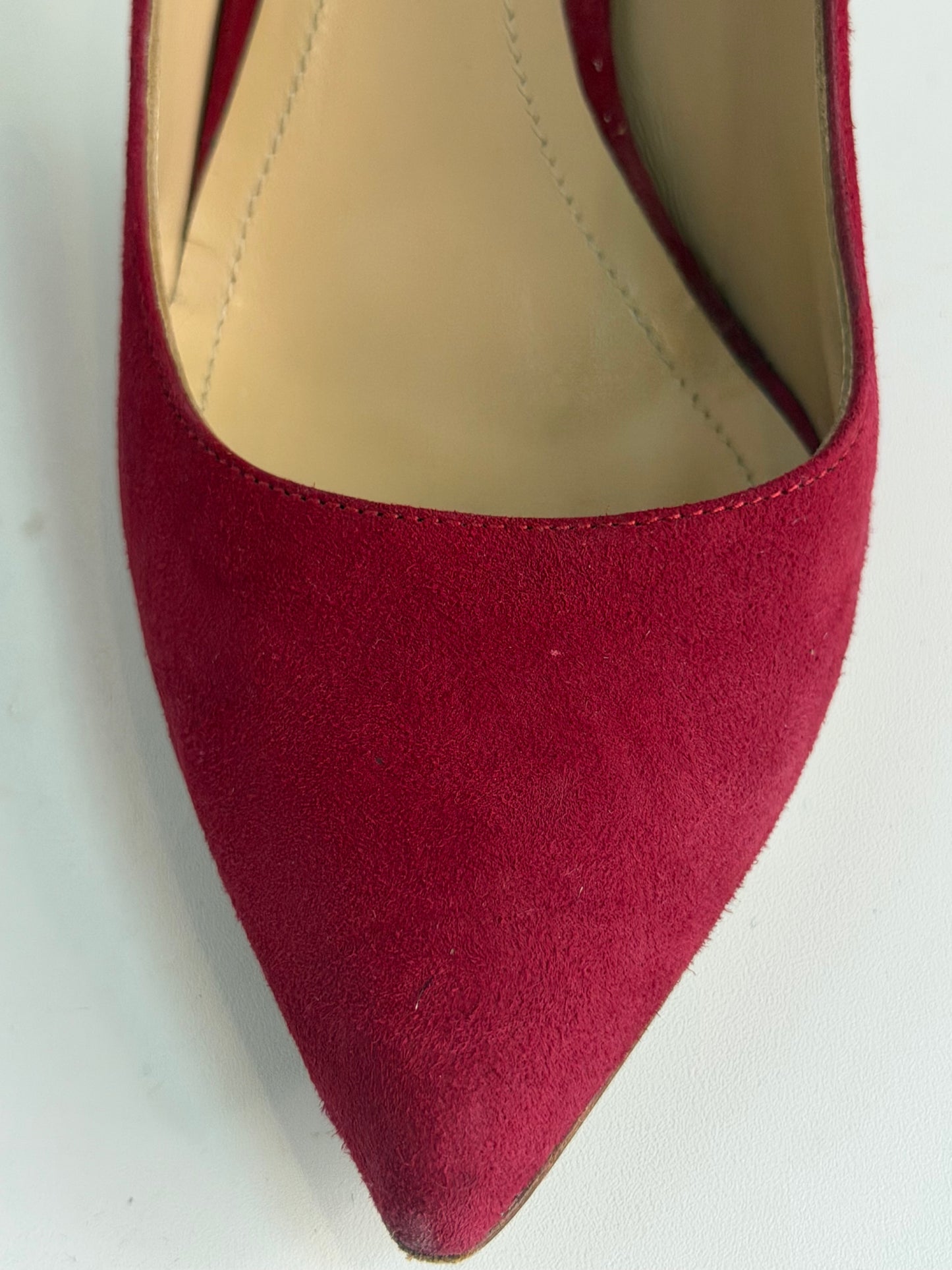 Nicholas Kirkwood Suede Red Pointed Toe Heels