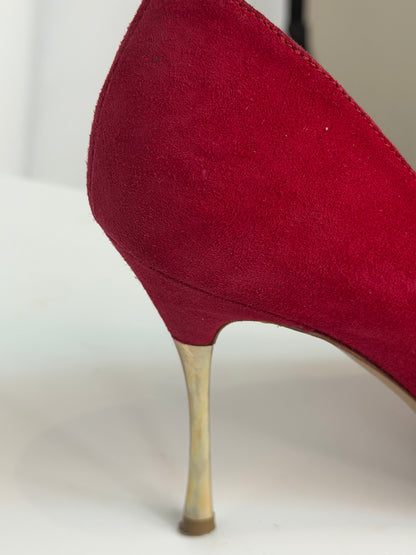 Nicholas Kirkwood Suede Red Pointed Toe Heels