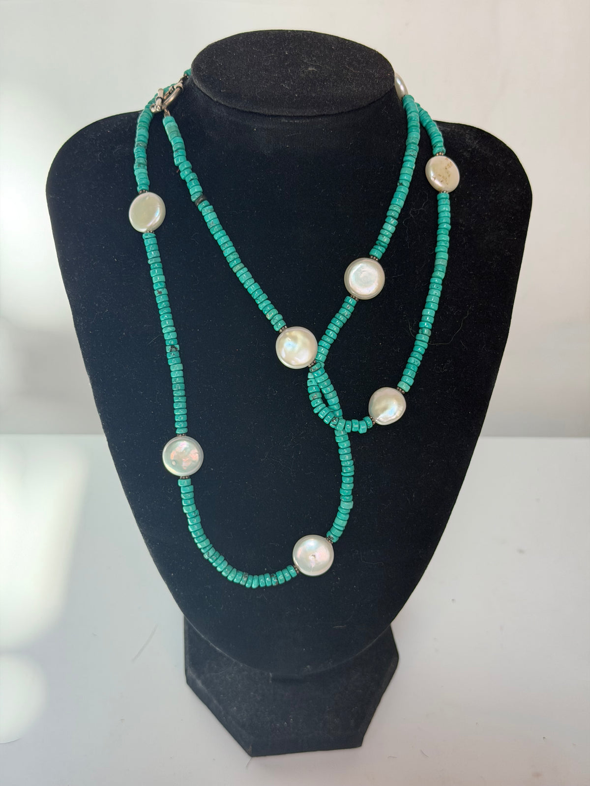 Handmade Turquoise & Freshwater Pearl Necklace