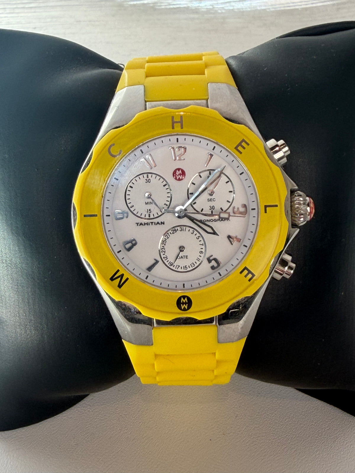 Michele Yellow Jellybean Silicone Strap Watch