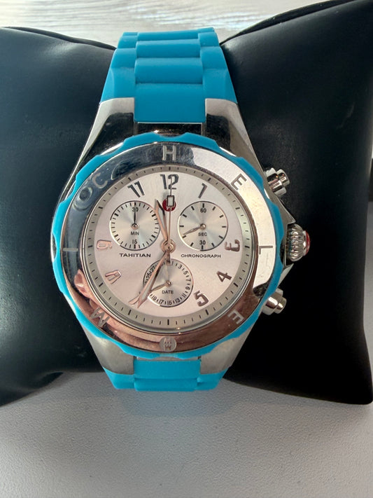 Michele Blue Jellybean Silicone Strap Watch