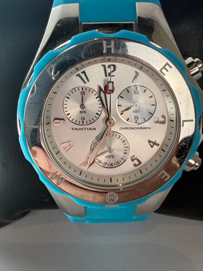 Michele Blue Jellybean Silicone Strap Watch