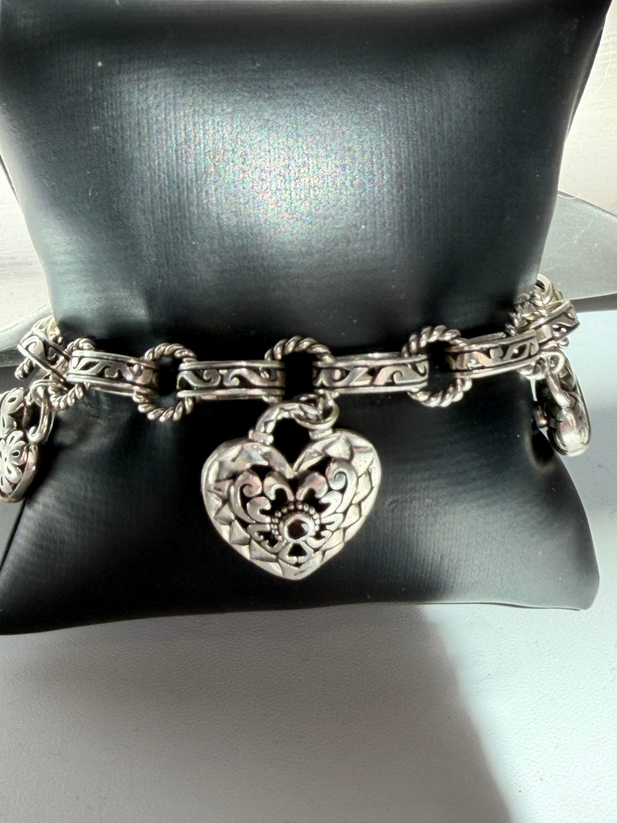 Brighton Sterling Multi-Heart Charm Bracelet