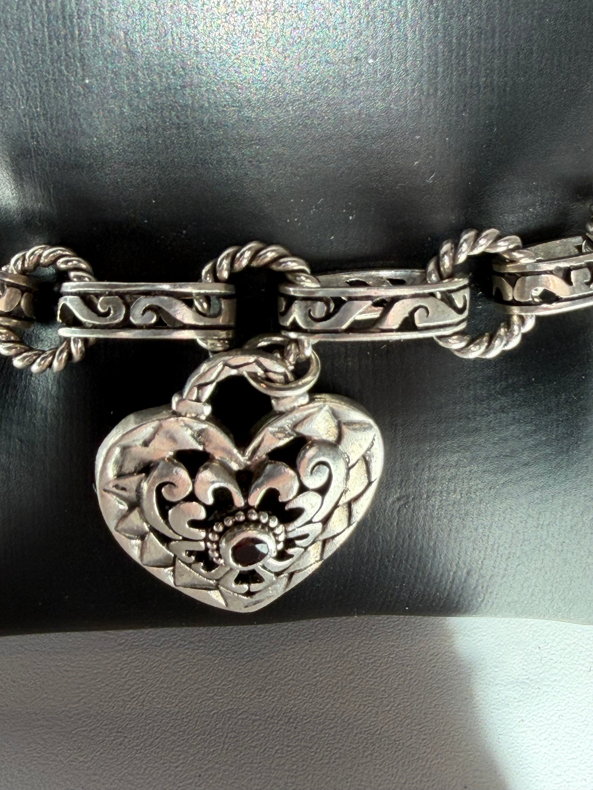 Brighton Sterling Multi-Heart Charm Bracelet