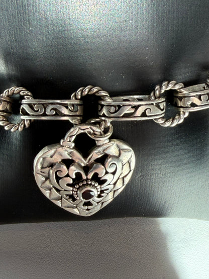Brighton Sterling Multi-Heart Charm Bracelet