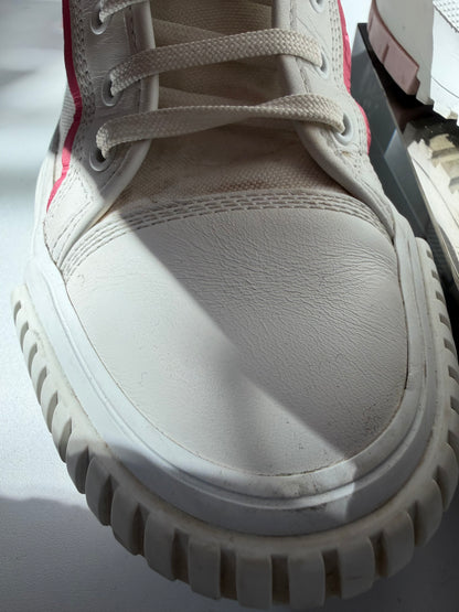 Louis Vuitton White Pink Monogram Brand High-Top  "Squad Sneaker"