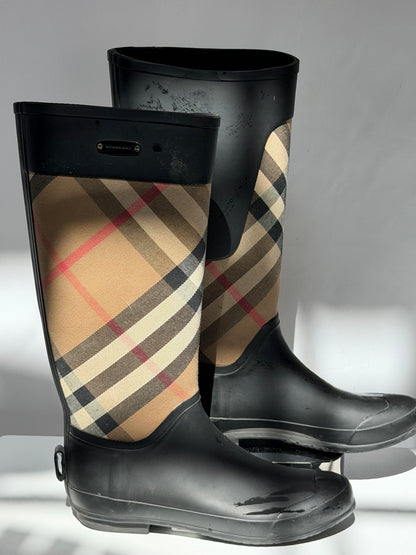Burberry House Check Tall Rain Boots