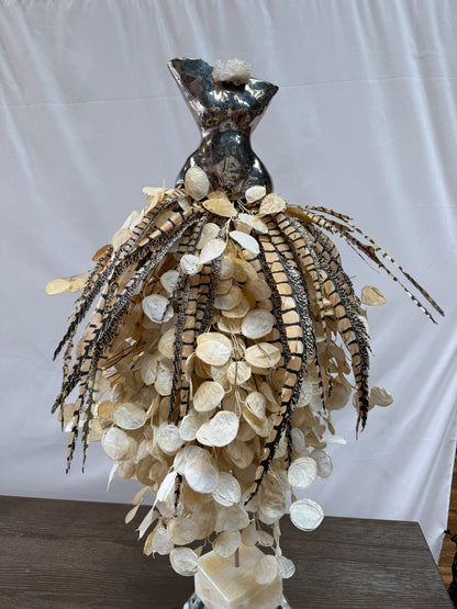 "Silver Dollar Raku Torso I" Sculpture by Estella Fransbergen